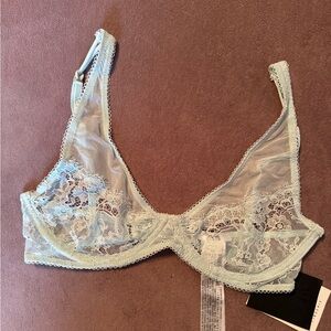 Zara Lace Underwire Bra in Soft Green size 34B